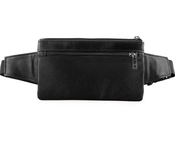 Men's Genuine Leather Fanny Pack Waist Bag Phone Sports Outdoor Running Multi-function