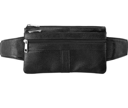 Men's Genuine Leather Fanny Pack Waist Bag Phone Sports Outdoor Running Multi-function