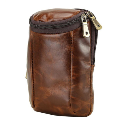 Men's Genuine Leather Handbag Phone Bag Small Retro Outdoor Belt Clip