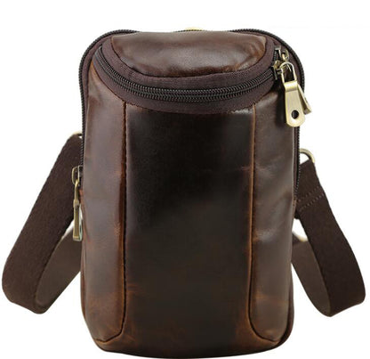 Men's Genuine Leather Handbag Phone Bag Small Retro Outdoor Belt Clip