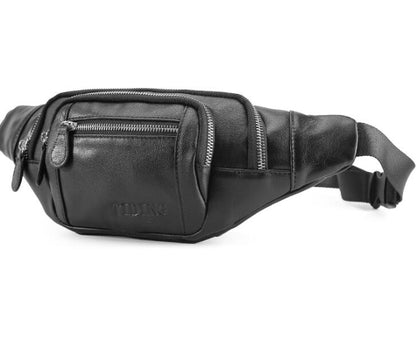 Men's Genuine Leather Fanny Pack Waist Bag Tablet Casual Multifunctional Outdoor