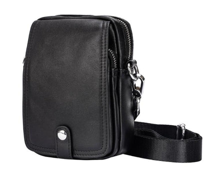 Men's Genuine Leather Handbag Phone Bag Outdoor Sports Multifunctional Mini Belt Clip