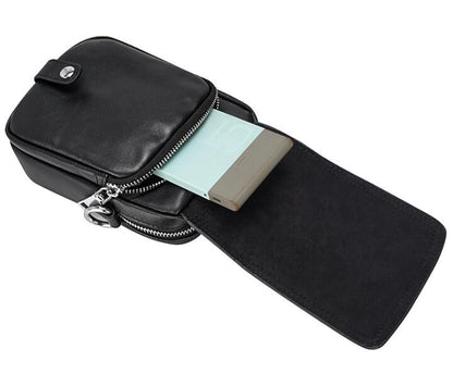 Men's Genuine Leather Handbag Phone Bag Outdoor Sports Multifunctional Mini Belt Clip