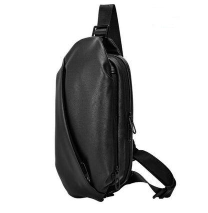 Men's Genuine Leather Fanny Pack Chest Bag Tablet Cycling Diagonal Multifunctional