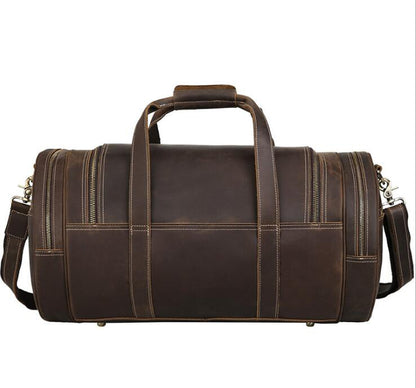 Men's Genuine Leather Duffel Bag Luggage Laptop Large Capacity Leisure Gym Portable