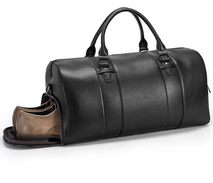 Men's Genuine Leather Duffel Bag Luggage Laptop Independent Shoe Position One-shoulder Diagonal