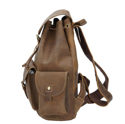 Men's Genuine Leather Backpack Laptop Bag Large-capacity Outdoor Travel