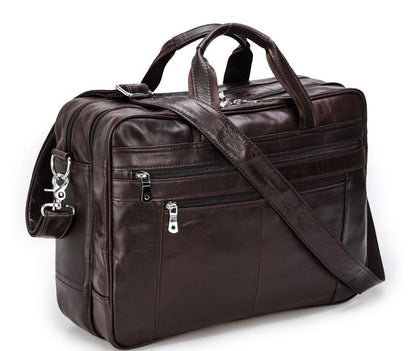 Men's Genuine Leather Briefcase Laptop Bag Portable Soft Skin Feeling