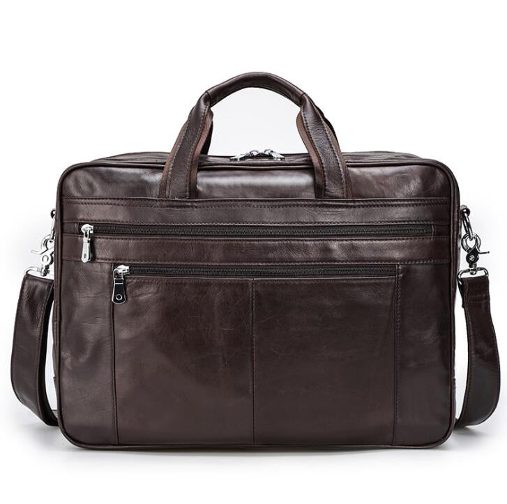 Men's Genuine Leather Briefcase Laptop Bag Portable Soft Skin Feeling