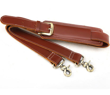 Men's Genuine Leather Luggage Strap Shoulder Double-sided