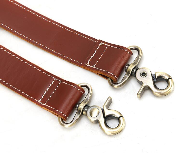 Men's Genuine Leather Luggage Strap Shoulder Double-sided