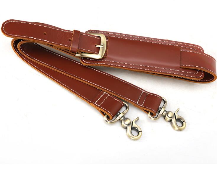 Men's Genuine Leather Luggage Strap Shoulder Double-sided