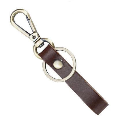 Genuine Leather Keychain Handmade Retro