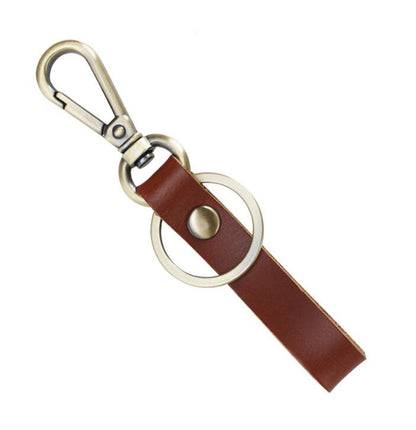 Genuine Leather Keychain Handmade Retro