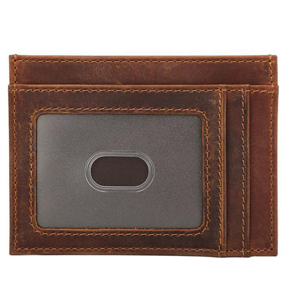 Men's Genuine Leather Wallet Money Clip RFID Anti-magnetic Casual