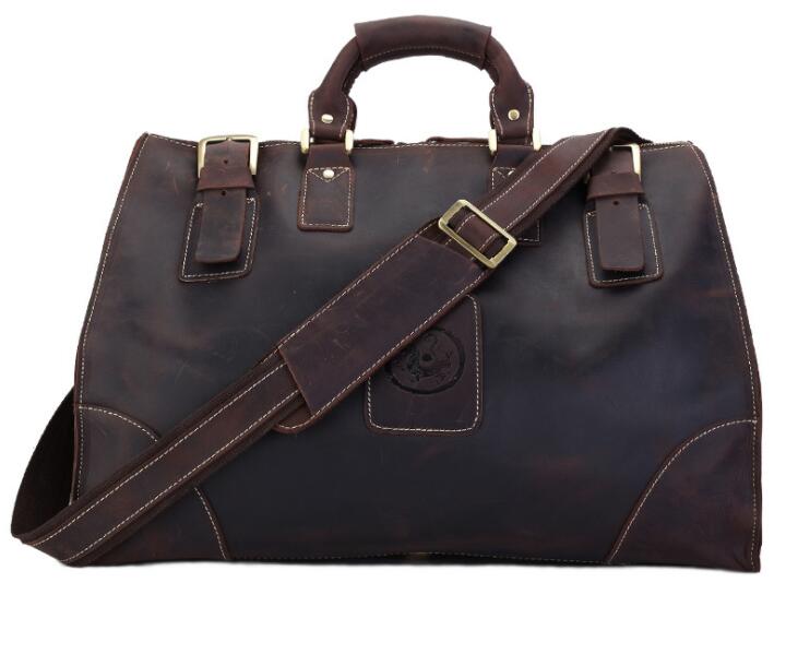 Men's Genuine Leather Duffel Bag Luggage Laptop Large-capacity Casual Outdoor