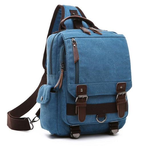 Women's Canvas Backpack Dual Fanny Pack Laptop Bag Vertical Elaborate Popular