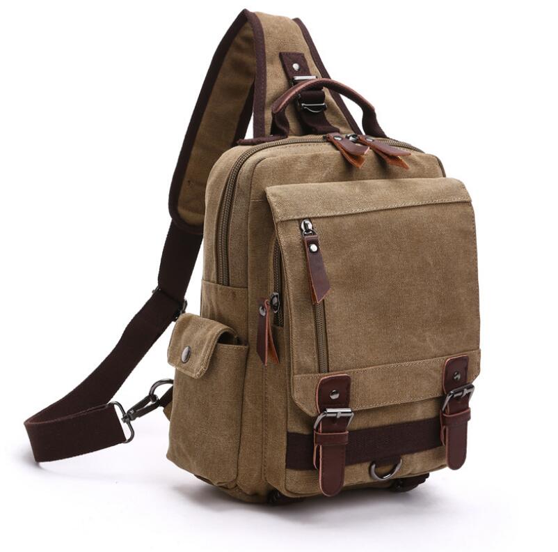 Women's Canvas Backpack Dual Fanny Pack Laptop Bag Vertical Elaborate Popular