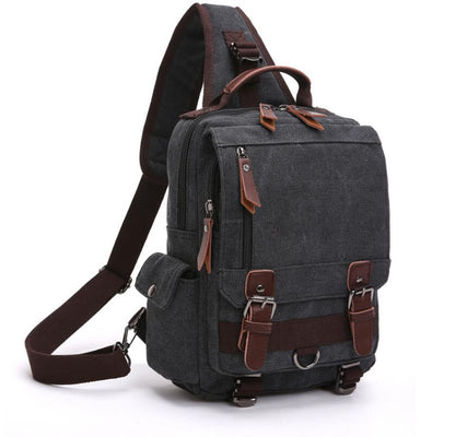 Women's Canvas Backpack Dual Fanny Pack Laptop Bag Vertical Elaborate Popular