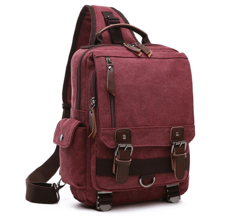 Women's Canvas Backpack Dual Fanny Pack Laptop Bag Vertical Elaborate Popular