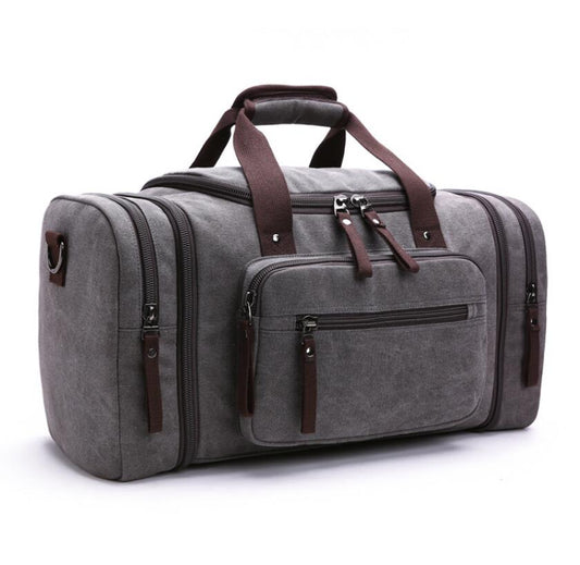 Men's Canvas Duffel Bag Laptop Luggage Vertical Elaborate Large Capacity