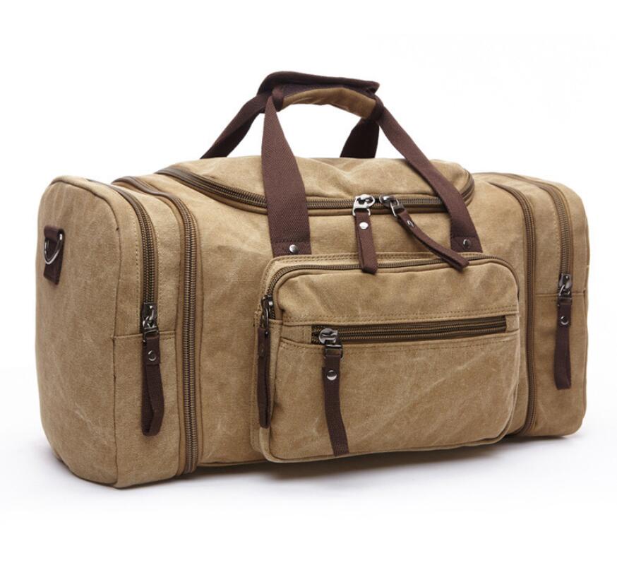 Men's Canvas Duffel Bag Laptop Luggage Vertical Elaborate Large Capacity