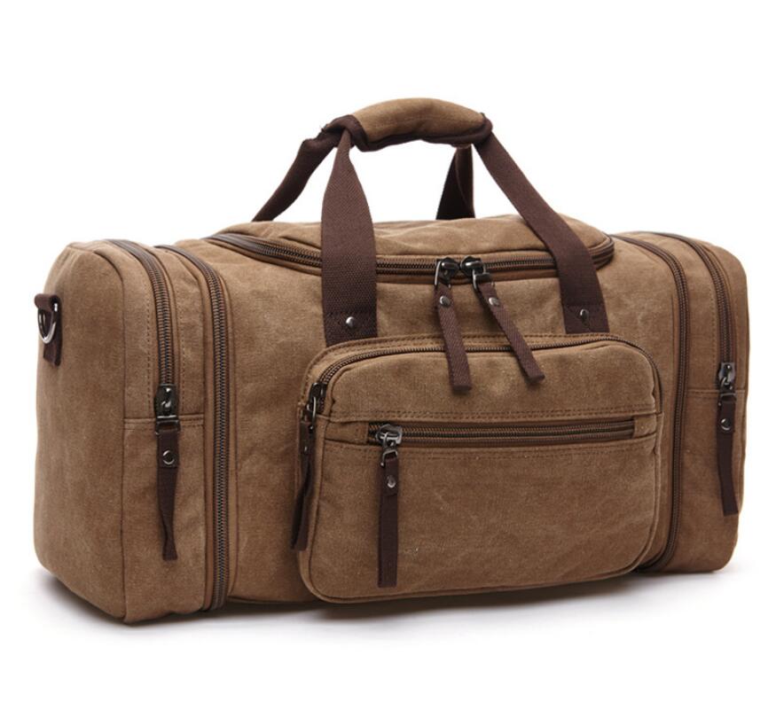 Men's Canvas Duffel Bag Laptop Luggage Vertical Elaborate Large Capacity