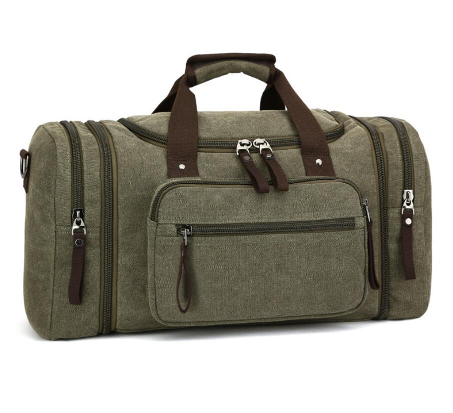 Men's Canvas Duffel Bag Laptop Luggage Vertical Elaborate Large Capacity