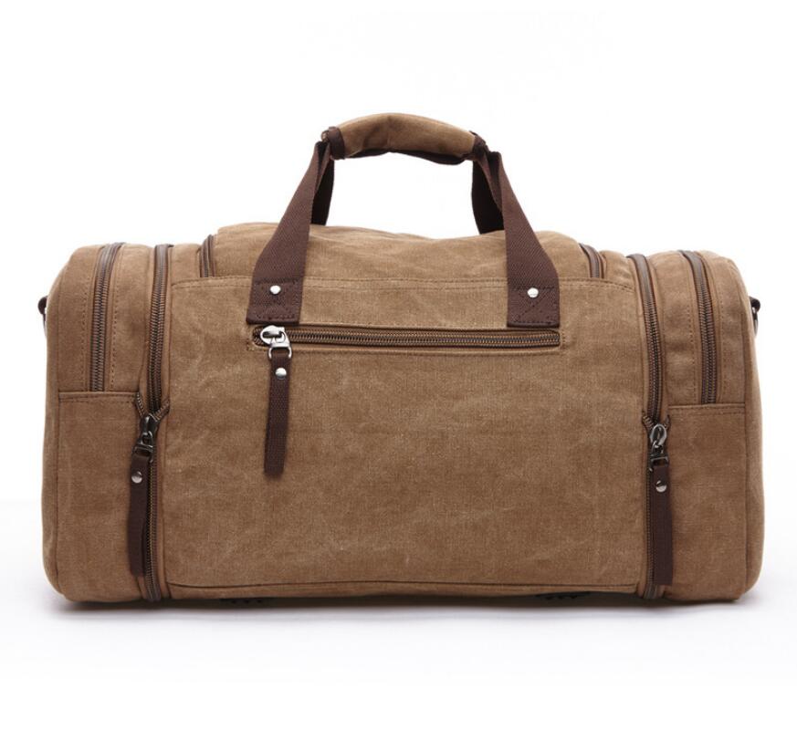 Men's Canvas Duffel Bag Laptop Luggage Vertical Elaborate Large Capacity