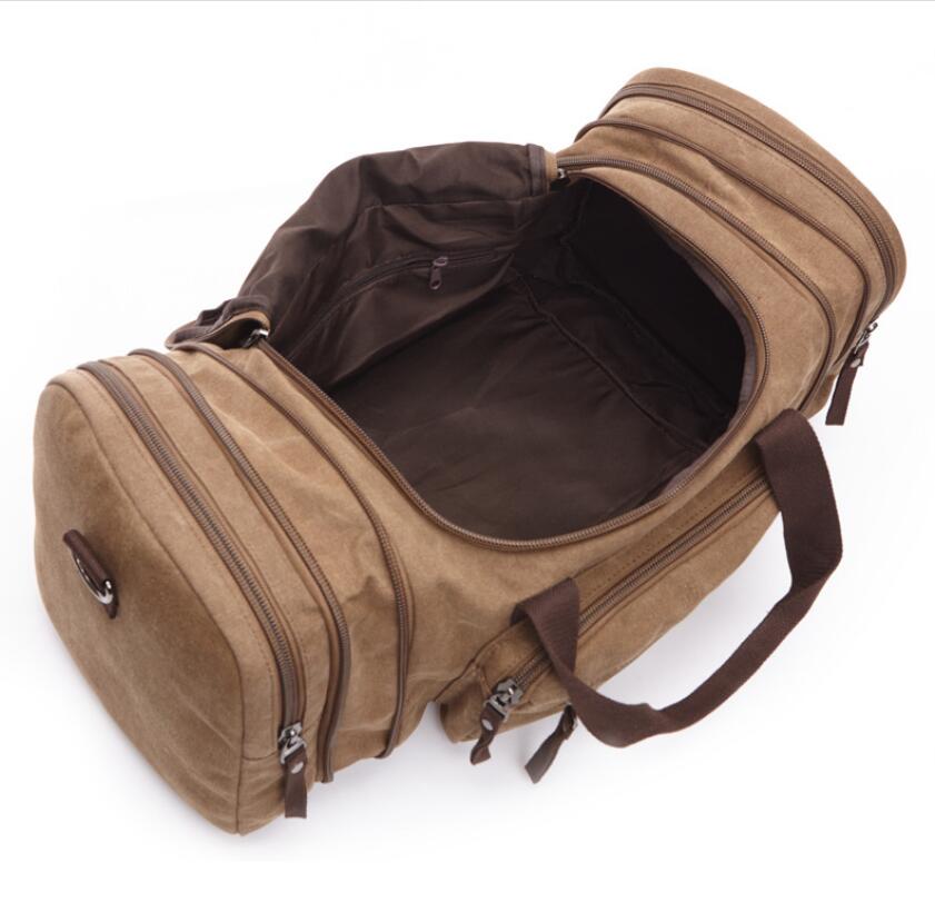 Men's Canvas Duffel Bag Laptop Luggage Vertical Elaborate Large Capacity