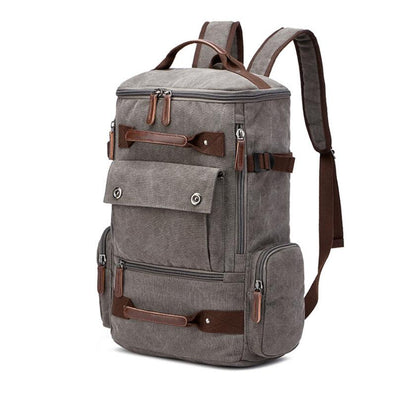 Men's Canvas Backpack Laptop Bag Satchel Vertical Flattop Breathable Wear-resistant