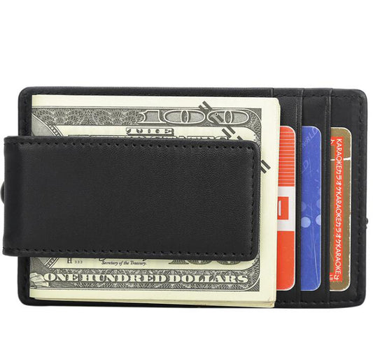 Men's Genuine Leather Wallet Money Clip Multifunctional Ultra-thin Edging