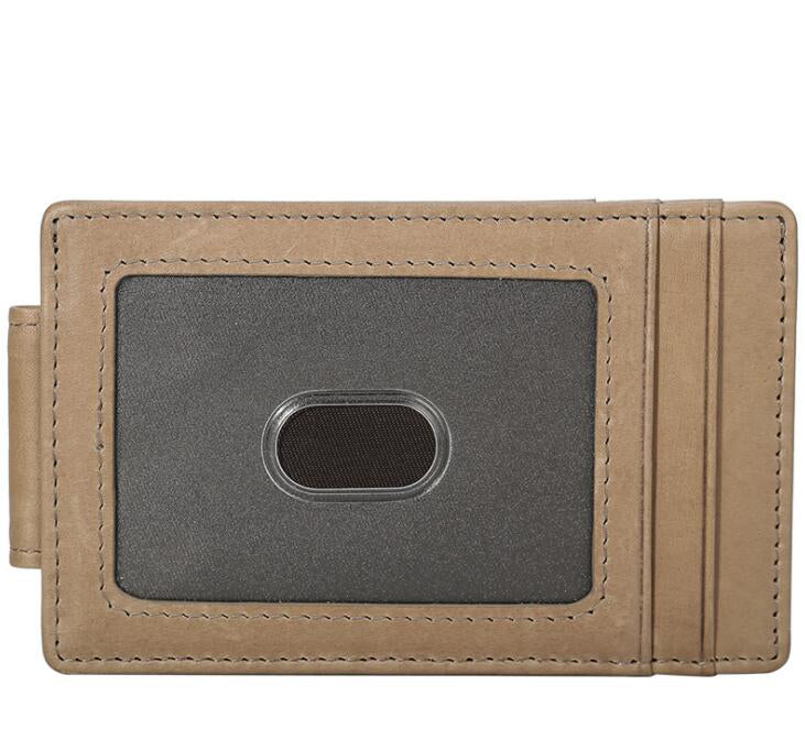 Men's Genuine Leather Wallet Money Clip Multifunctional Ultra-thin Edging