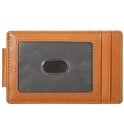 Men's Genuine Leather Wallet Money Clip Multifunctional Ultra-thin Edging