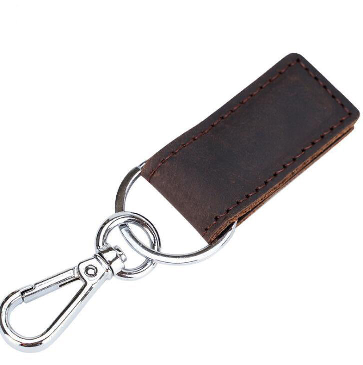 Men's Genuine Leather Keychain Magnetic Buckle Cash Clip Car Creative